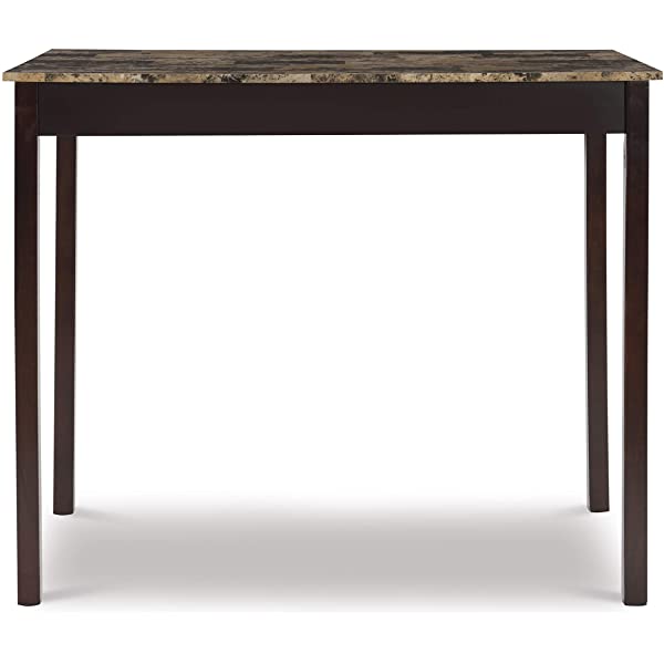 Linon Black 3 Piece Faux Marble Tavern Set