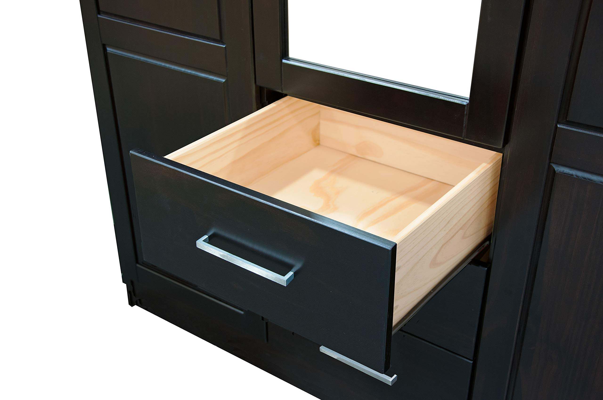 【Furniture】Cosmo Solid Wood 3-Door Wardrobe with Mirror and 3 Drawers, Java