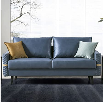 Mishangou 72-inch sofa, medieval 3-person tufted two-seater sofa