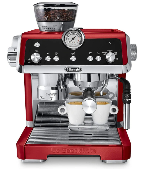 De'Longhi EC9335R La Specialista Espresso Machine with Sensor Grinder, Dual Heating System, Premium Latte System and Hot Water Spout,