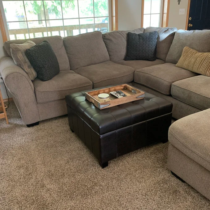 【Furniture】Francisville Vegan Leather Ottoman