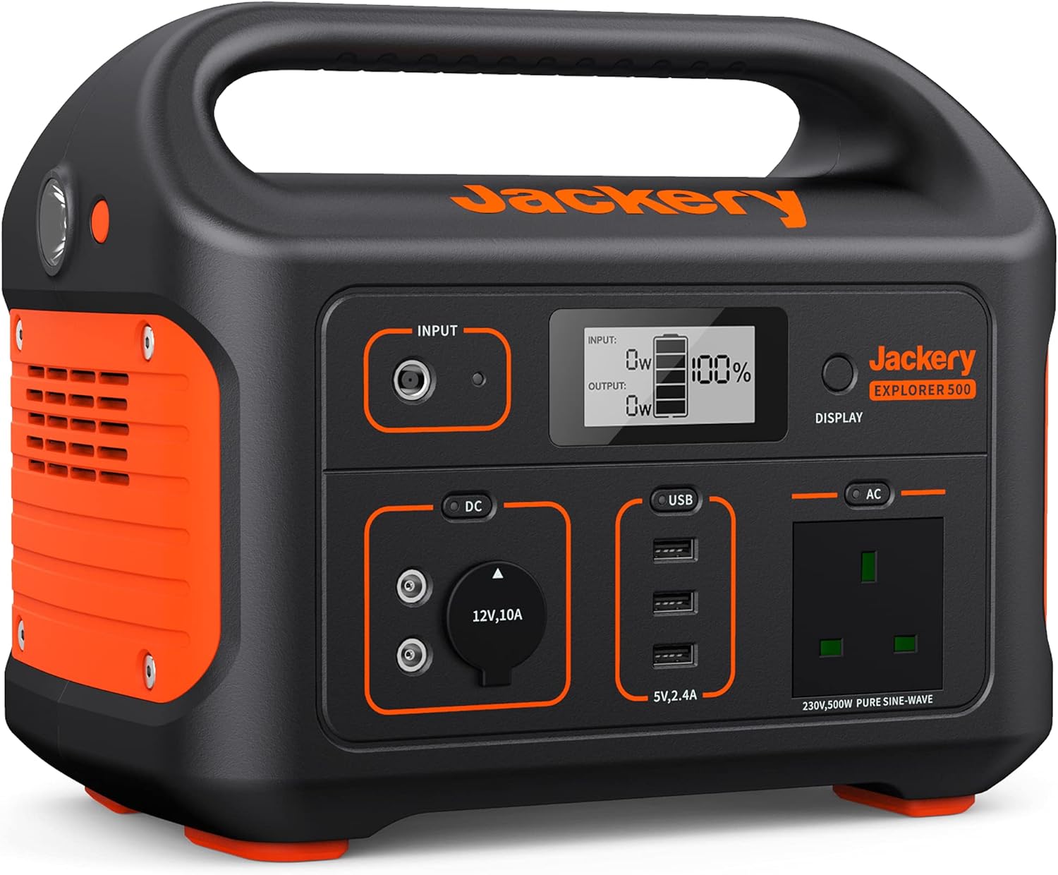 Jackery Portable Power Station Explorer 500, 518Wh Outdoor Backup Mobile Lithium Battery Pack with 230V/500W AC Outlet for holiday RV Camping, Outdoor Adventure, Emergency