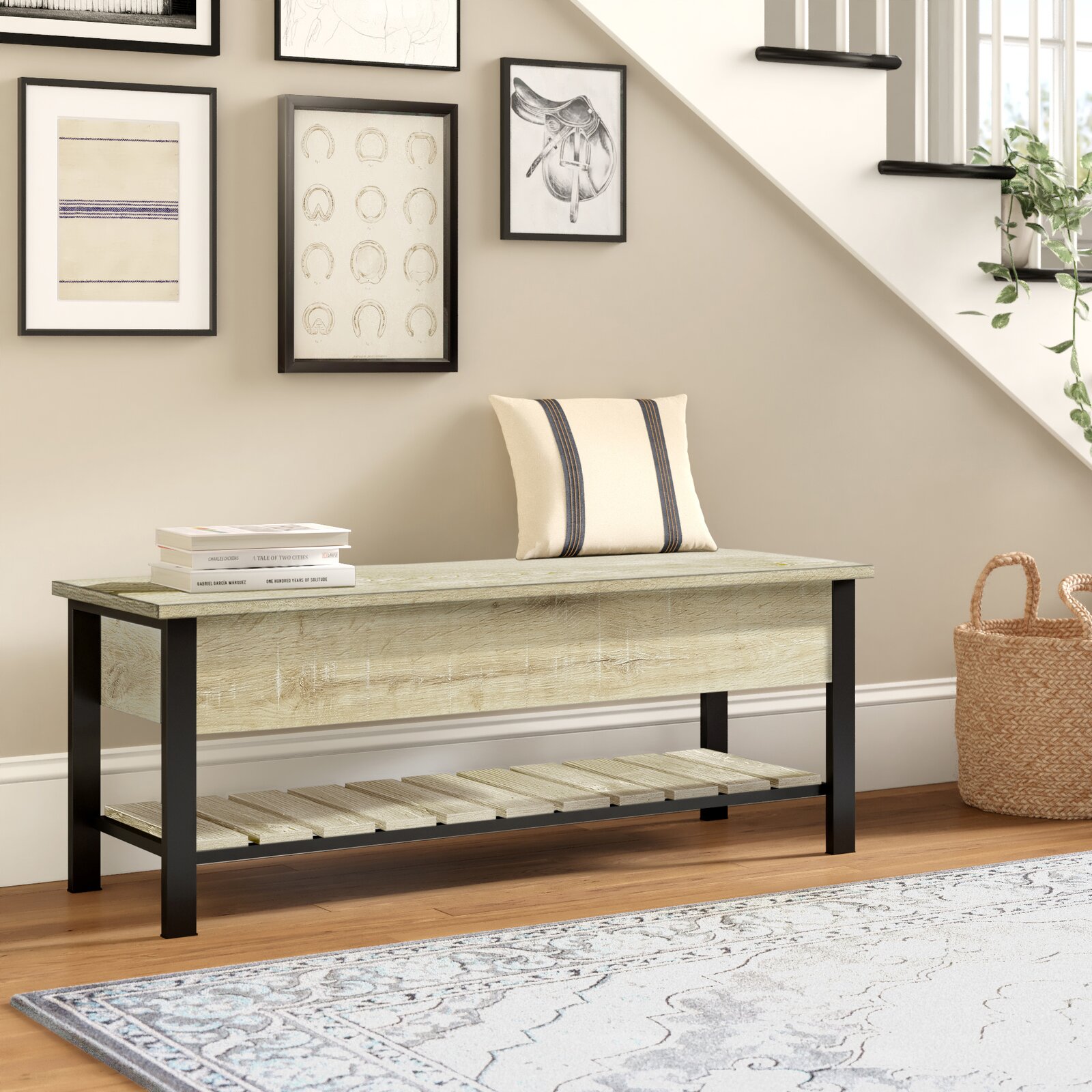 【Furniture】Ochlocknee Flip Top Storage Bench