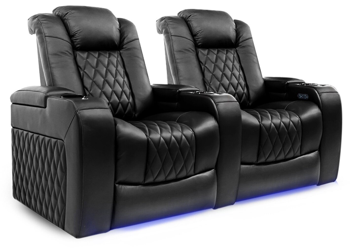 【Furniture】Tuscany 68.25'' Wide Genuine Leather Home Theater Seating with Cup Holder