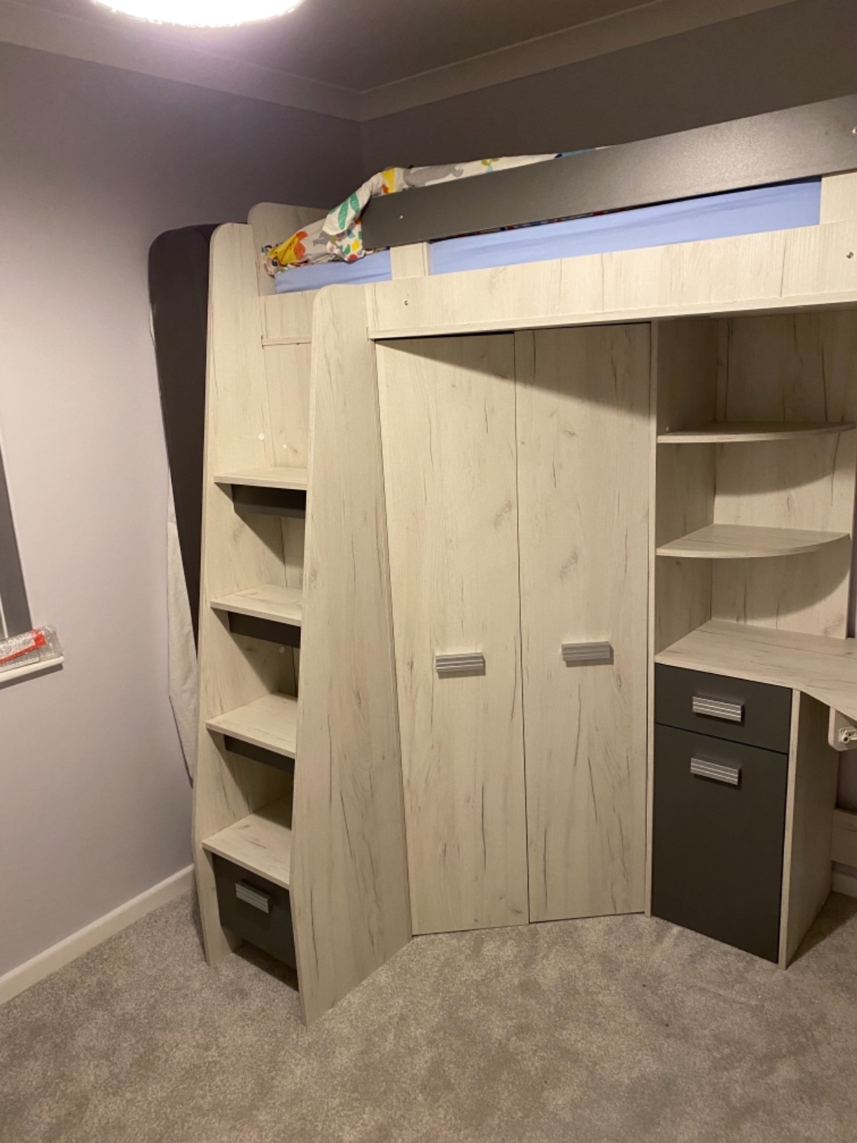 【Furniture】High Sleeper/Bunk Bed - All In 1 Right or Left Hand-side Stairs - Kids/Children Furniture Set