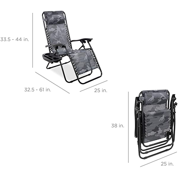 Best Choice Products Set of 2 Adjustable Steel Mesh Zero Gravity Lounge Chair Recliners w/Pillows and Cup Holder Trays - Burgundy