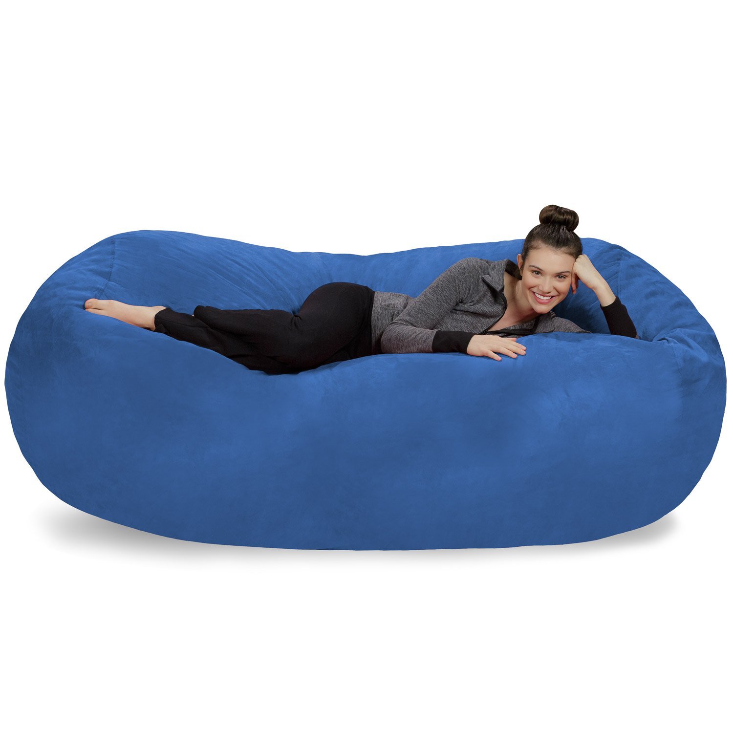 【Furniture】Sofa Sack - Plush Bean Bag Sofas with Super Soft Microsuede Cover - XL Memory Foam Stuffed Lounger Chairs