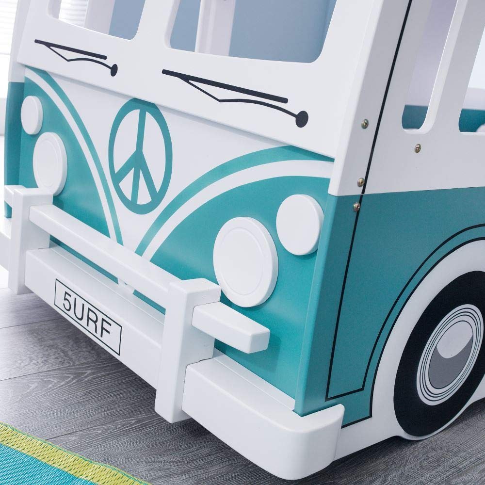 【Furniture】Wooden Kids Theme Bunk, Campervan Bunk Bed - 3ft Single with 2 Pocket Sprung Mattresses