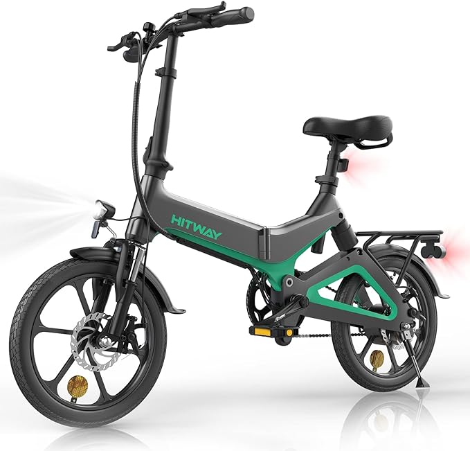 HITWAY Electric Bike 250W Foldable Pedal Assist E Bike with 7.8Ah Battery without accelerator, 16inch for Teenager and Adults