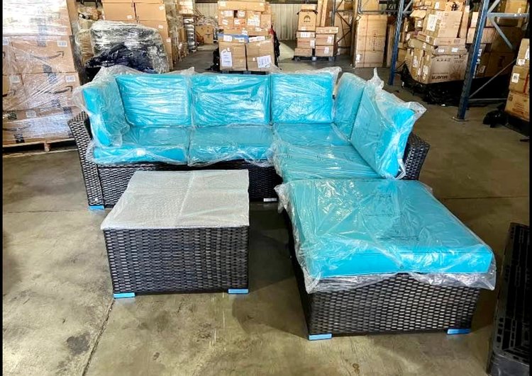 5 patio set wicker outdoor combination sofa