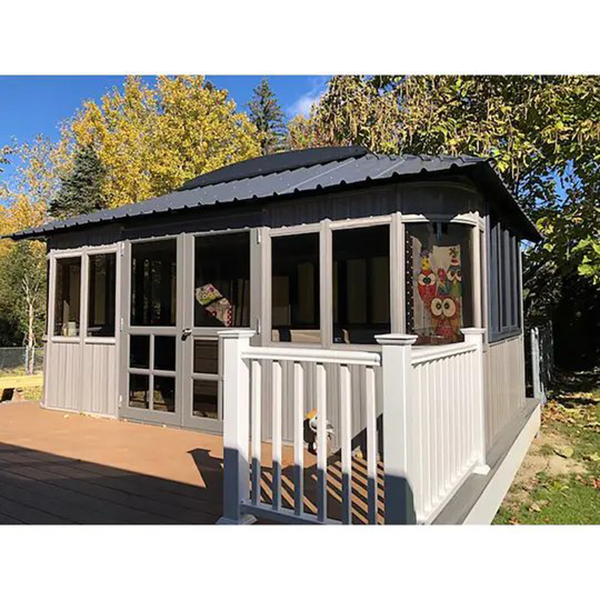 17.5 feet. Width x 11.5 feet. D composite PVC patio gazebo gazebo