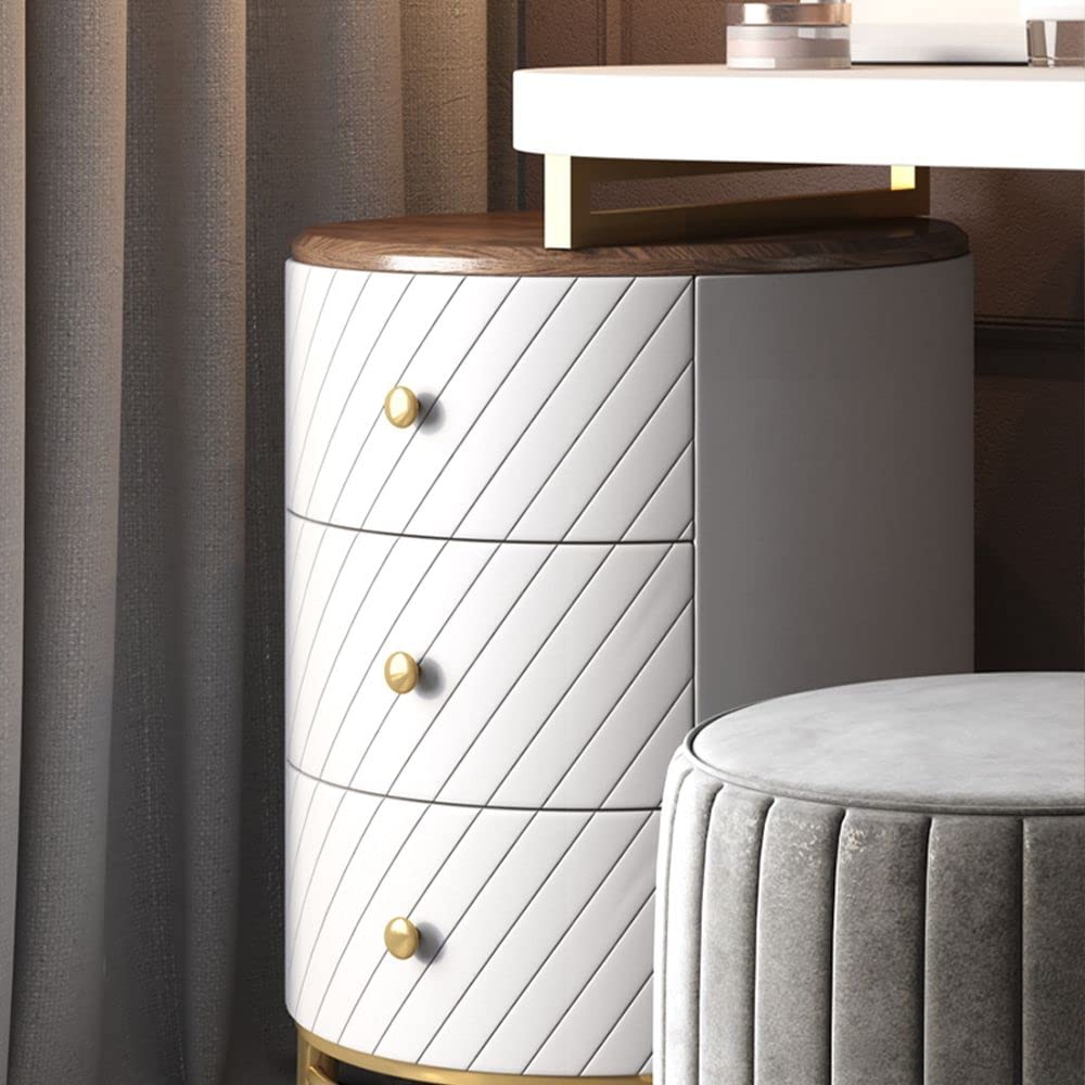 【Furniture】Modern Makeup Vanity Table with LED Lighted Mirror, Dressing Table with Movable Tray Top, 43