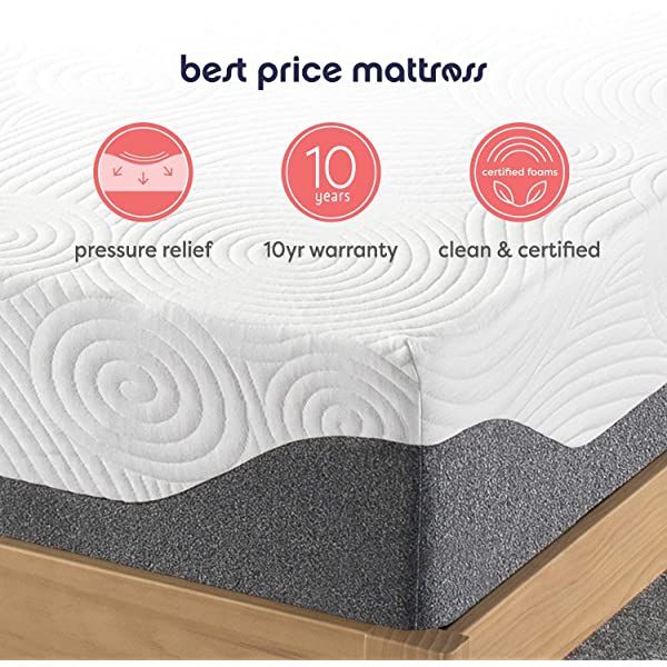 Best Price Mattress 10 Inch Memory Foam Mattress, Calming Green Tea Infusion, Pressure Relieving, Bed-in-a-Box, CertiPUR-US Certified, Full Full 10