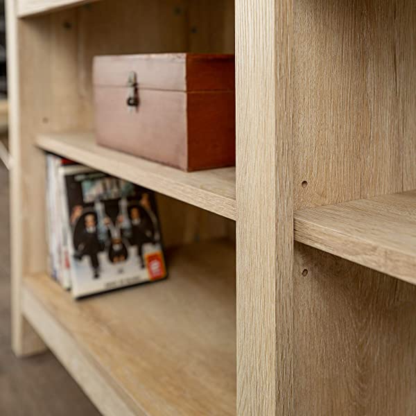 Walker Edison Wren Classic 4 Cubby TV Stand for TVs up to 65 Inches, 58 Inch, Black Black 58 InchTV Stand