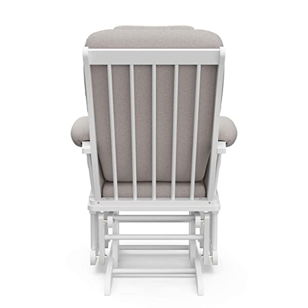 Storkcraft Tuscany Custom Glider and Ottoman with Free Lumbar Pillow, Black/Grey, Cleanable Upholstered Comfort Rocking Nursery Chair with Ottoman Black/Gray