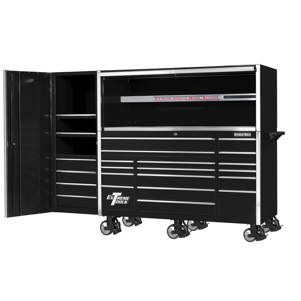 used toolbox72 21 Drawers Professional Roller Cabinet, Extreme Power Workstation Hutch &  Side Cabinet Combo