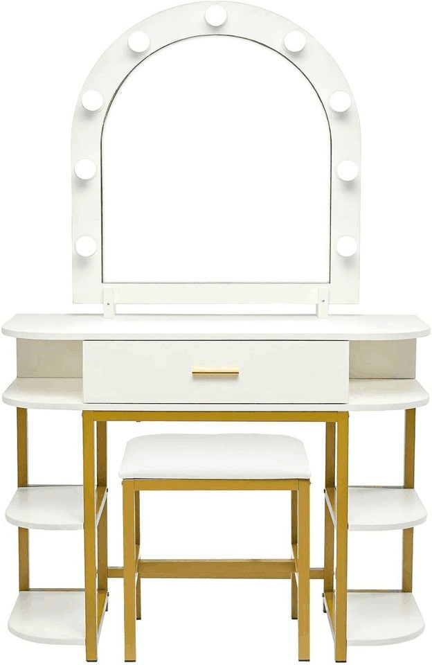 Vanity Table Set with Lighted Mirror Vanity Desk Makeup Vanity Mirror with Lights Dressing Table