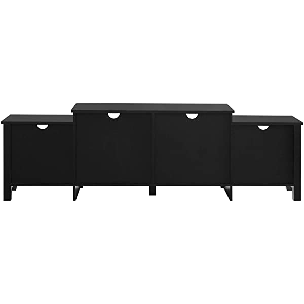 Walker Edison Wren Classic 4 Cubby TV Stand for TVs up to 65 Inches, 58 Inch, Black Black 58 InchTV Stand