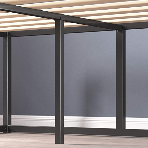 ZINUS Joseph Metal Platforma Bed Frame / Mattress Foundation / Wood Slat Support / No Box Spring Needed / Sturdy Steel Structure, Queen Queen 14 Inch