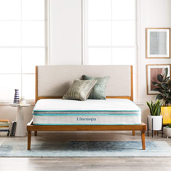Linenspa 8 Inch Memory Foam and Innerspring Hybrid Medium-Firm Mattress -Full Mattress Full 8 Inch Mattress Only