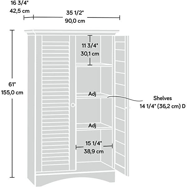 Sauder Harbor View Storage Cabinet, Antiqued Paint finish