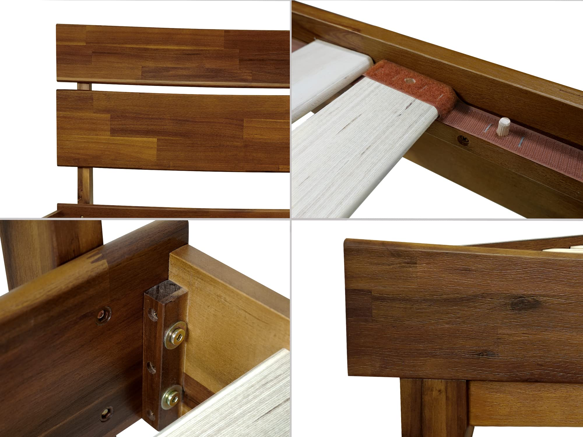 【Furniture】Acacia Aurora 14 Inch Wood Platform Bed, Bed Frame with Headboard, King Size