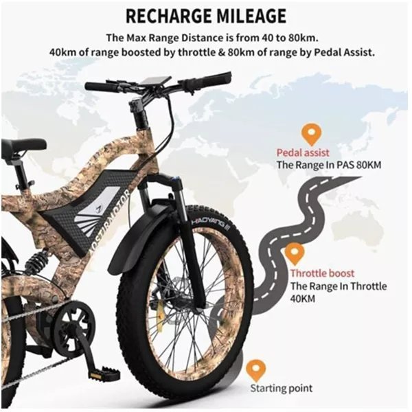 Electric Bike 1500W Electric Mountain Bike 48V 15AH Removable Lithium Battery
