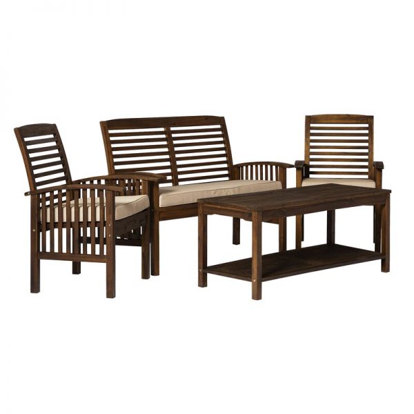Diboll Solid Wood 4 – Person Seating Group