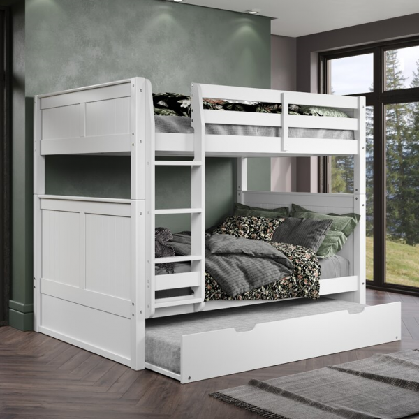 【Furniture】Stig Full Over Full Solid Wood Standard Bunk Bed with Trundle by Harriet Bee