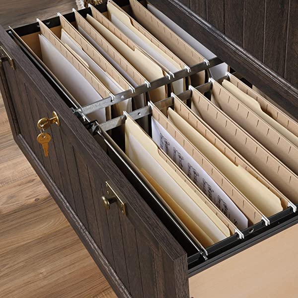 Sauder Costa Lateral File, Chalked Chestnut finish Chalked Chestnut Finish Lateral File