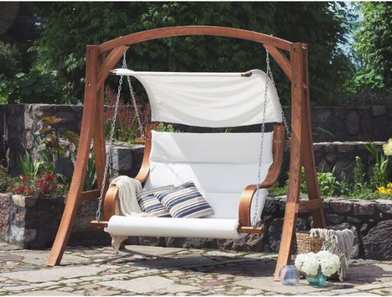3 Person Solid Wood Porch Swing