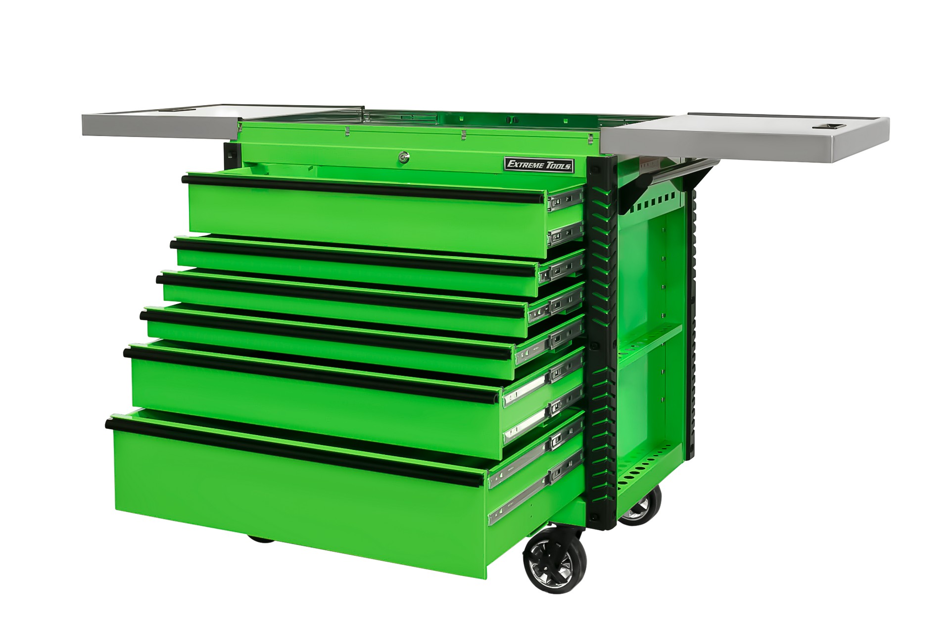 used toolboxExtreme Tools 41 6-Drawer Deluxe Tool Cart with Pry Bar Holders And Stainless Steel Slide Top