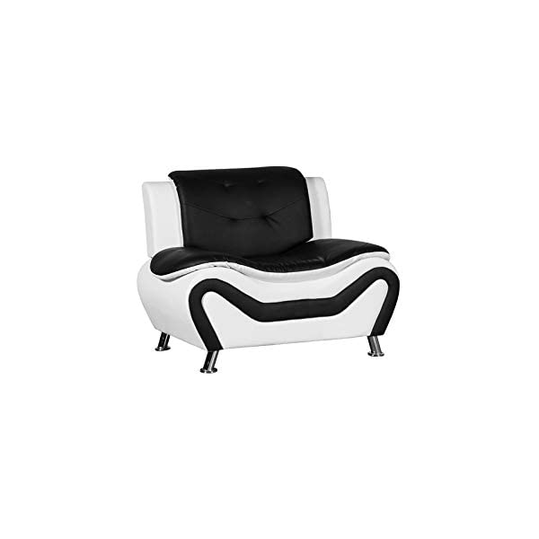 Kingway Furniture Gilan Faux Leather Club Chair - Black/Red